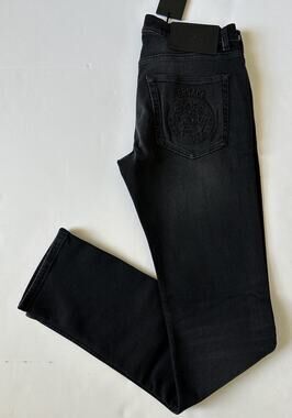 Versace Men’s Black Stretch Stone Washed Denim Jeans Size 32 US 1011835 NWT $950
